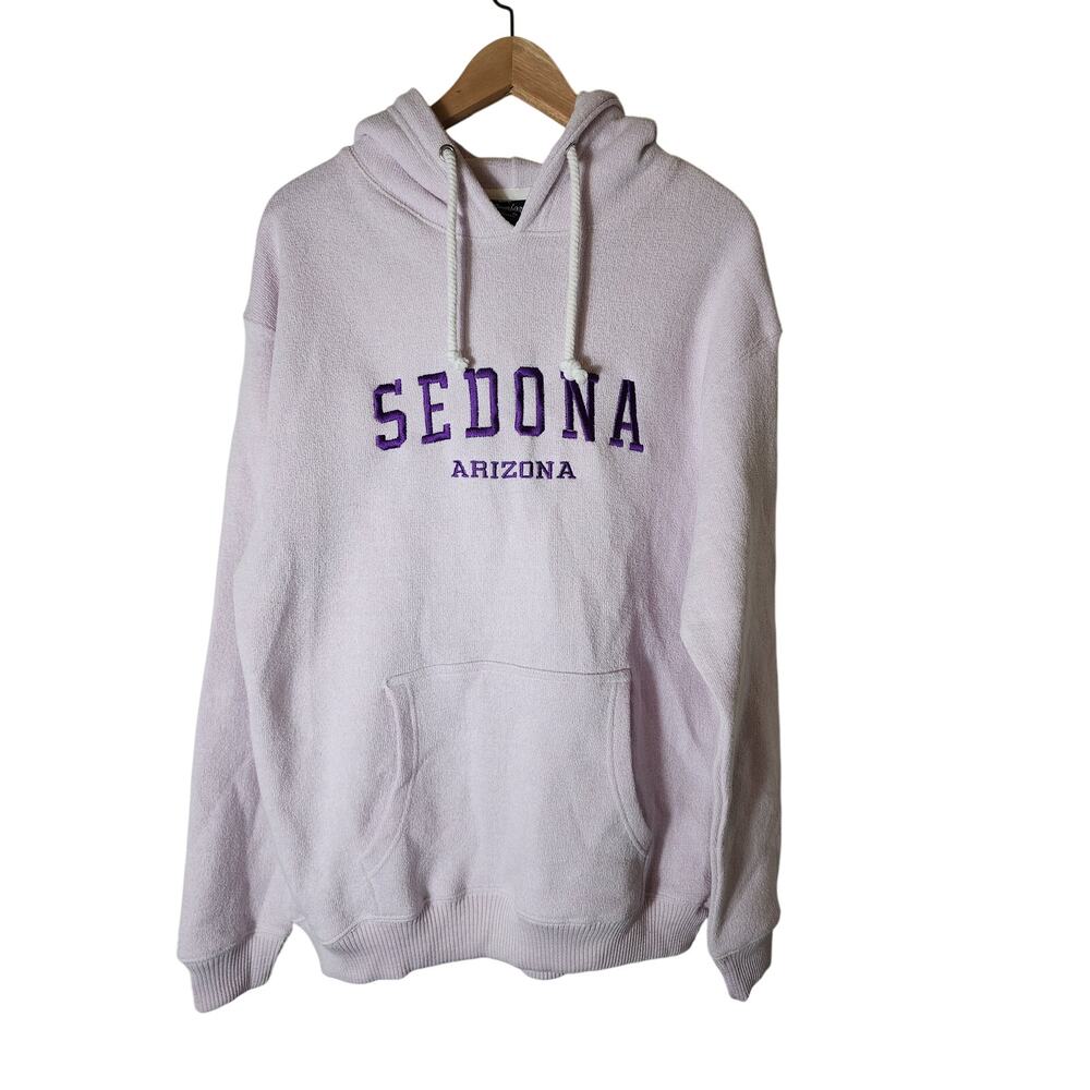 SEDONA ARIZONA Gray Purple NEW Embroidered Active Pullover Hoodie SZ XL